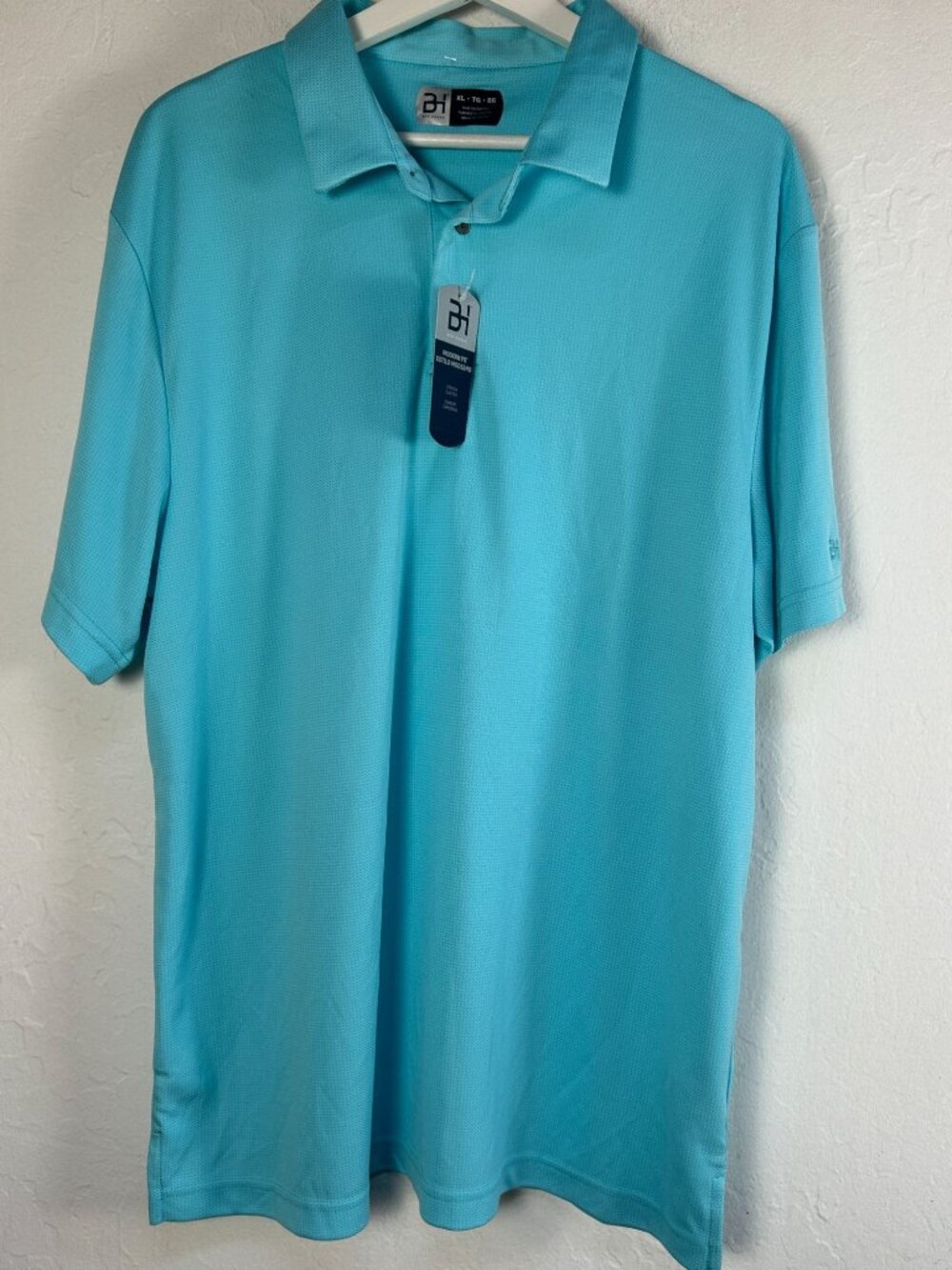 Ben Hogan Mens Modern Fit Short Sleeve Polo Shirt XL Blue Stretch Casual New